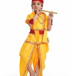 Kaku Fancy dresses Boys Lord Krishna Costume Kurta With Dhoti Pants & Accessories-image-53