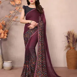 Moda Rapido Floral Beads and Stones Poly Georgette Designer Saree-picture-16