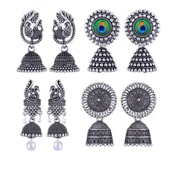 Sangria Silver-Plated Alloy Earrings-69