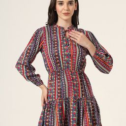 Style Quotient Floral Print Bishop Sleeve Blouson Dress-image-21