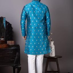 DEVOILER Men Embroidered Straight Kurta With Pyjamas-image-19