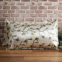 Green Floral 210TC Polyester Blend 17 x 27 Inches Pillow Covers (Set of 2) by The Conversion-picture-33