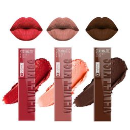 krayons Set Of 3 Velvet Kiss Lipstick - 3.5 ml Each-Scarlet Red-Sheer Nude-Dark Chocolate-image-5