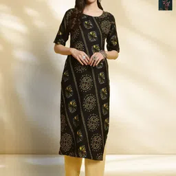 HERE&NOW Women Pack Of 2 Ethnic Motifs Printed Crepe Kurta-image-99