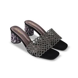 San Marino by Shoe Bank Embellished Party Block Sandals-55