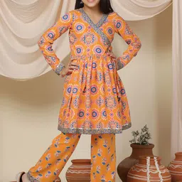 BAESD Girls Ethnic Motifs Printed Angrakha Kurta with Trousers-picture-45