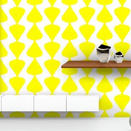 ArtzFolio Printed UV-Resistant Anti-Bacterial Yellow White Modern Style Peel & Stick Wallpaper-image-60