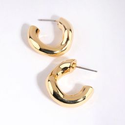KRENOZ Gold-Plated Geometric Half Hoop Earrings image 3