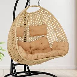 Swingzy Beige Egg Shaped Hammock Swing Chair With Cushion-18
