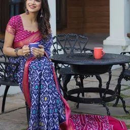 KALINI Ethnic Motifs Zari Ikat Saree-picture-43