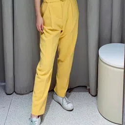 MADE FOR HER LABEL Women Straight Fit High-Rise Trousers-image-6