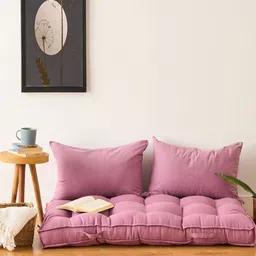 SKANDA FAB Purple Rectangle Shaped Pure Cotton Pre-FilledCushions-36
