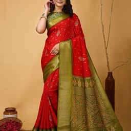 DIVASTRI Ethnic Motifs Woven Design Zari Banarasi Saree-49