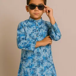 Seetoo Boys Abstract Printed Phulkari Cotton Kurta-58