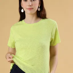 V-Mart Textured Cotton Round Neck Boxy T-shirt-picture-34