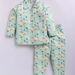 SNUGGLY MONKEY Unisex Kids Animal Printed Shirt & Pyjama Night suit-picture-36
