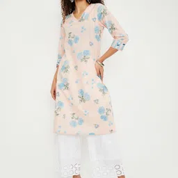 max Floral Printed Regular Cotton Straight Kurta-53