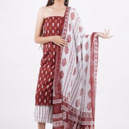 Kwatchi Floral Printed Pure Cotton Unstitched Dress Material-image-56