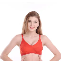Samvar Red Cotton Non-Wired Non Padded Minimizer Bra-picture-33