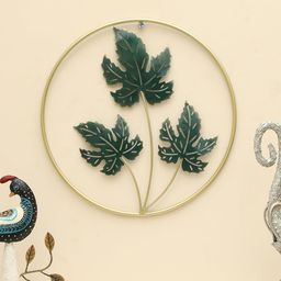 vedas W-Tejas Gold-Toned & Green Round Shaped Wall Hanging-14