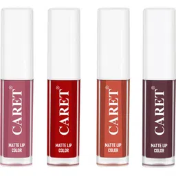CARET ORGANIC Set Of 4 Super-Pigmented Liquid Matte Lipsticks - 8 ml - 2-3-6-7-35
