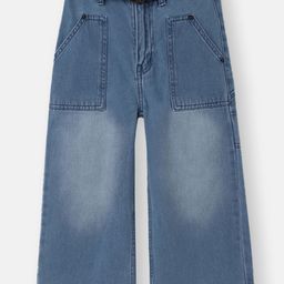 Nauti Nati Girls Comfort Straight Fit Mid-Rise Light Fade Stretchable Jeans-picture-3