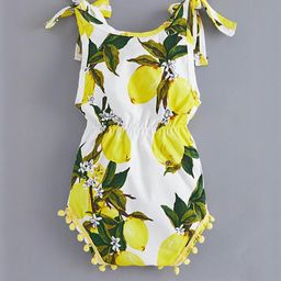 Hopscotch Girls Yellow Lemon Drop Tie-up Onesie-picture-48