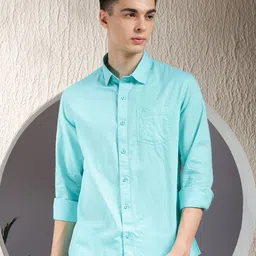 Canary London Men Smart Fit Solid Spread Collar Cotton Casual Shirt-picture-40