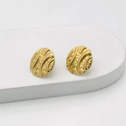 ANJNI CREATION Gold-Plated Circular Shaped Studs-54