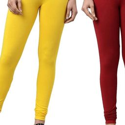 Tik Tok WEARS Girls Yellow Churidar Length Leggings-picture-20