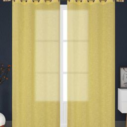 Banchmark Home Furnishings Yellow Set of 2 Sheer Door Curtain-image-136