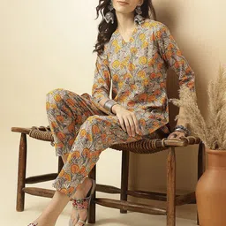 HRITIKA Printed Pure Cotton Tunic & Trouser Co-Ord Set image 5