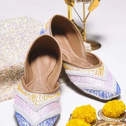 Try Me Women Ethnic Slip-On Mojaris Flats-image-34