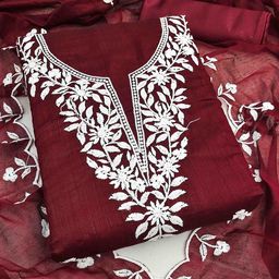 KALINI Floral Embroidered Unstitched Dress Material-image-87