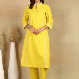 Tahiliya Embroidered Cotton Tunic With Trousers Co-Ords-image-2