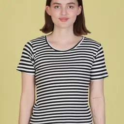 V-Mart Women Striped Slim Fit T-shirt-picture-32