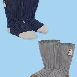 Baby Moo Boys Pack Of 2 Striped Above Ankle Length Socks-image-54