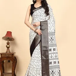 J 6 DESIGNER Geometric print Zari Saree-picture-29