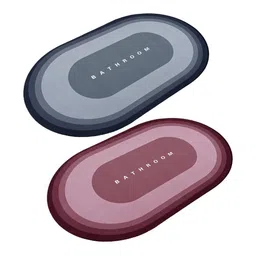 Cortina 2-Pcs Blue & Pink Printed 300 GSMBathRugs-image-50