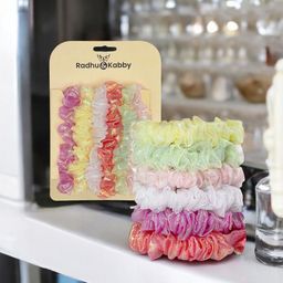 Radhu & Kabby Pack of 6 Multicoloured Ponytail Holders-7