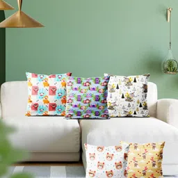 ArtzFolio Multicoloured Set of 5 Square Cushion Covers-image-75