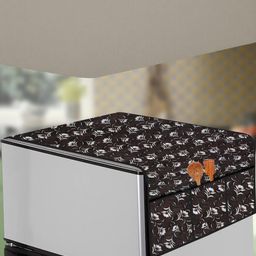 The Furnishing Tree Floral Printed Brown PVC Fridge Top Cover-image-80