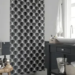 ArtzFolio Black & White Printed Waterproof Shower Curtain-7