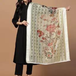 Kaizen TEXO FAB Ethnic Motifs Printed Organza Dupatta image 1