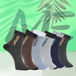 MJE Pack Of 6 Patterned Cotton Ankle Length Socks-20