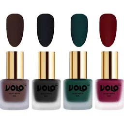 VOLO Set Of 4 Velvet Matte Nail Polish- 8 ml Each- Shade- 2- 5- 12 -25-61