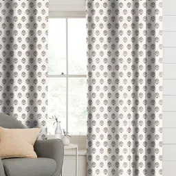 CASABLEU Beige Set of 2 Geometric Room Darkening Door Curtain-picture-28