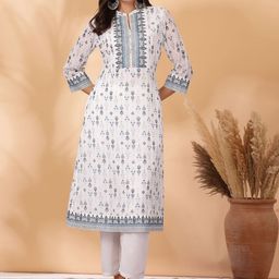 Nayam By Lakshita Floral Printed Straight Kurta With Palazzos-image-10