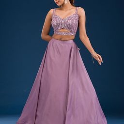 Koskii Embellished Beads and Stones Satin Ready to Wear Lehenga & Blouse With Dupatta-picture-55