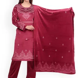Woollen 4U Women Ethnic Motifs Printed Kurta with Trousers & Dupatta-picture-39